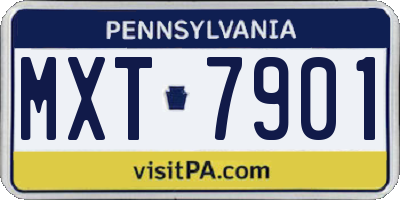 PA license plate MXT7901
