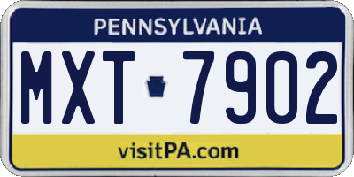 PA license plate MXT7902