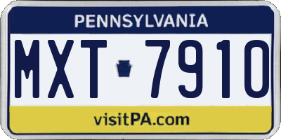 PA license plate MXT7910