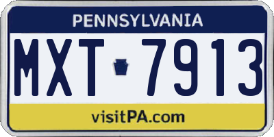 PA license plate MXT7913