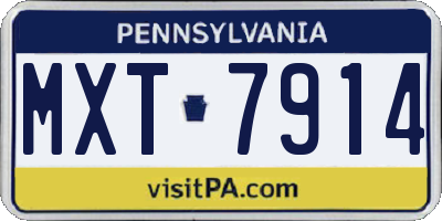 PA license plate MXT7914