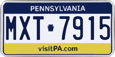 PA license plate MXT7915