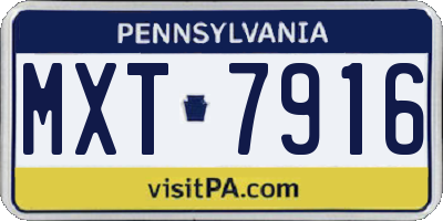 PA license plate MXT7916