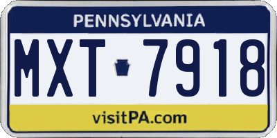 PA license plate MXT7918