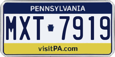 PA license plate MXT7919