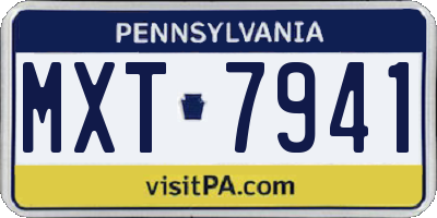 PA license plate MXT7941
