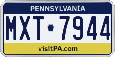 PA license plate MXT7944