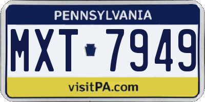 PA license plate MXT7949