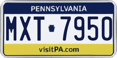 PA license plate MXT7950
