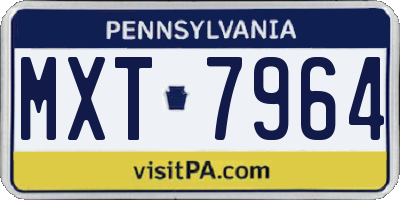PA license plate MXT7964