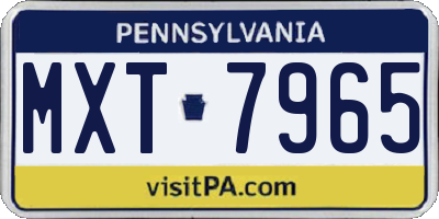 PA license plate MXT7965