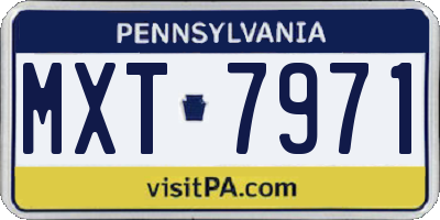 PA license plate MXT7971