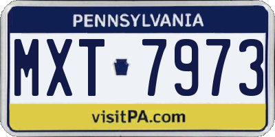 PA license plate MXT7973