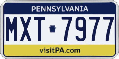 PA license plate MXT7977