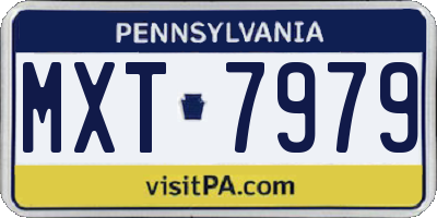 PA license plate MXT7979