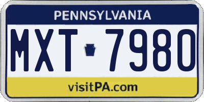 PA license plate MXT7980