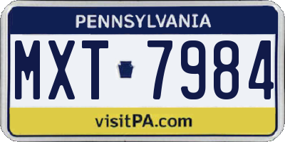 PA license plate MXT7984