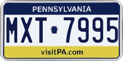 PA license plate MXT7995