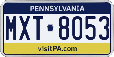 PA license plate MXT8053