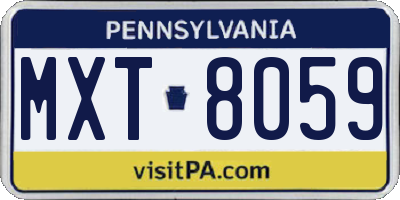 PA license plate MXT8059