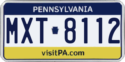 PA license plate MXT8112