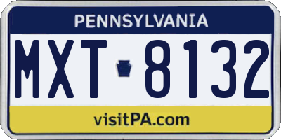 PA license plate MXT8132