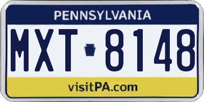 PA license plate MXT8148
