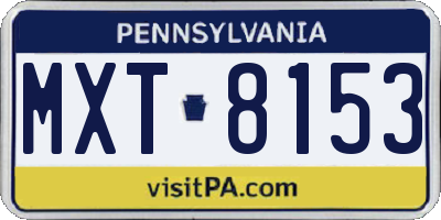 PA license plate MXT8153