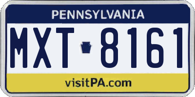 PA license plate MXT8161