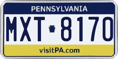 PA license plate MXT8170