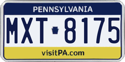 PA license plate MXT8175
