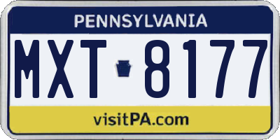 PA license plate MXT8177