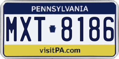 PA license plate MXT8186