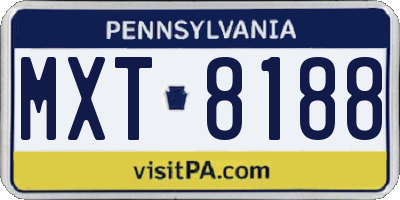 PA license plate MXT8188