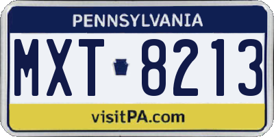 PA license plate MXT8213