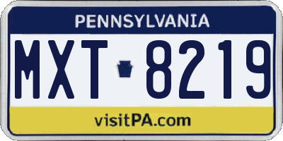PA license plate MXT8219