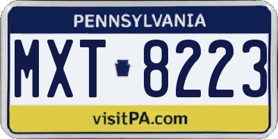 PA license plate MXT8223