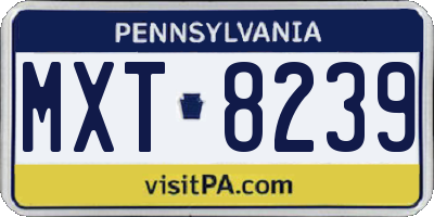PA license plate MXT8239