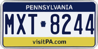 PA license plate MXT8244