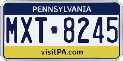PA license plate MXT8245