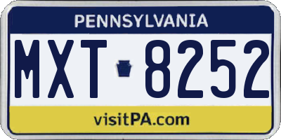 PA license plate MXT8252