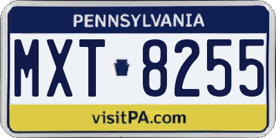 PA license plate MXT8255