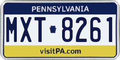 PA license plate MXT8261