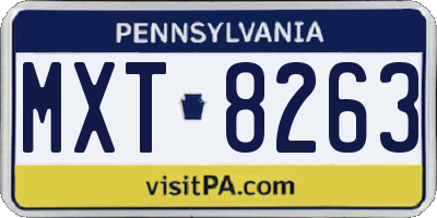 PA license plate MXT8263