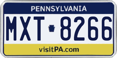 PA license plate MXT8266