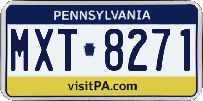 PA license plate MXT8271