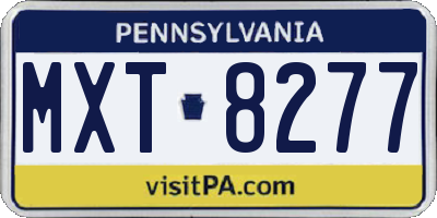 PA license plate MXT8277