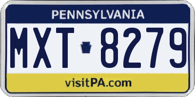 PA license plate MXT8279