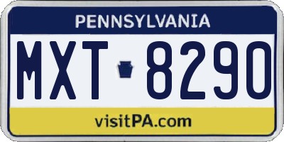 PA license plate MXT8290