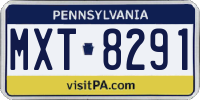 PA license plate MXT8291